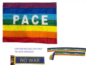 1 Bandiera della pace 90x150 cm con asola no war CON 1 FASCIA PACE 100X10CM - Foto 1 di 1
