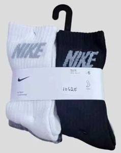 6 Pairs Nike Jordan Kids QUARTER CREW SOFT BLACK Socks Shoe 7C-10C 10C-3Y 3Y-5Y - Picture 1 of 37
