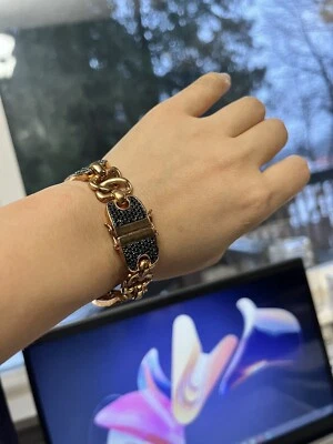 Pulsera de eslabones Bronce Milor Italia con piedras espinela cierre magnético talla S Foto 1 de 4