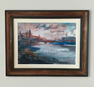 Angiolo Liverini View of Venice Grand Canal Original Italian Modern Oil Painting - Picture 1 of 23