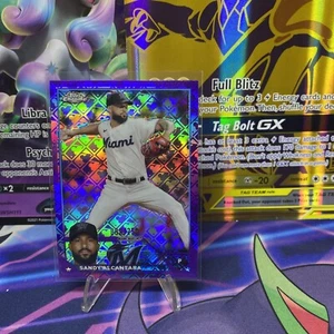 Sandy Alcantara 2023 Topps Chrome Logofractor Purple /250 Baseball Card π₯ B - Picture 1 of 3