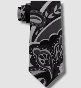 $69 Sean John Men's Black Exploded Multi Paisley Print Silk Tie Size 60 x 3 - Picture 1 of 1