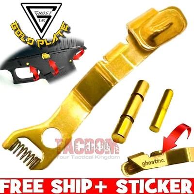 GHOST INC for GLOCK 42 43 43X 48 GOLD TRIGGER PINS + EXTENDED SLIDE RELEASE