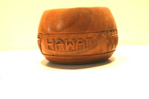 Holz - Monkey Pod Schale - Handarbeit Hawaii 6" x 3 1/2" - Vintage Wohndeko - Bild 1 von 7