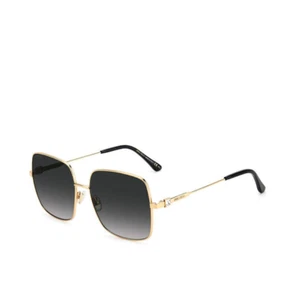 JIMMY CHOO LILI/S 2M2 DAMEN SONNENBRILLE ECKIG STAHL GOLD GLITZERSTANGEN - Bild 1 von 4
