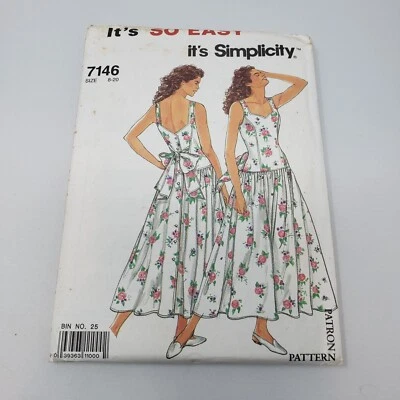 Simplicity Sewing Pattern 7146 Corset Halter Rockabilly Dress Uncut Womens 8-20 - Image 1 of 4