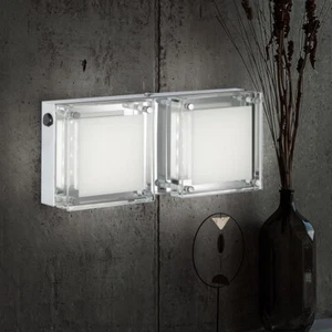 LED Design Cromo Parete Faretto Vetro Pietra Ospiti Illuminazione Stanza Dielen - Foto 1 di 11