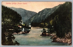 Postkarte Cariboo Brücke, Fraser Kanone, British Columbia, Kanada c1915 - Bild 1 von 2