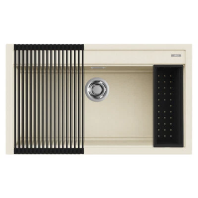 Lavello Elleci Incasso Cucina 1 Vasca 86x51 Best 360 Bianco Antico LGB36062K2 - Immagine 1 di 2