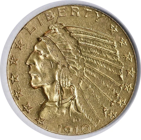 1910-S $5 Gold Indian EF Uncertified #306 Cover