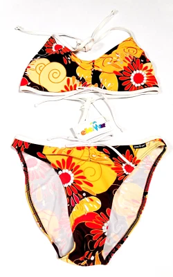 eleMar Frauen Bikini Damen Bademode braun-orange-gelb floral Cup B Gr. 42 - Bild 1 von 2