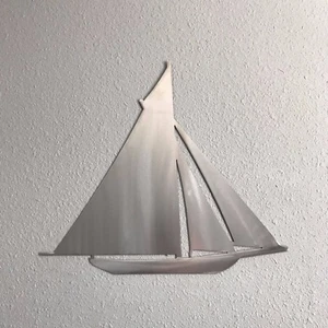 SAILBOAT ALUMINUM Metal Wall Art Skilwerx 10 x 9 Nautical - Picture 1 of 4