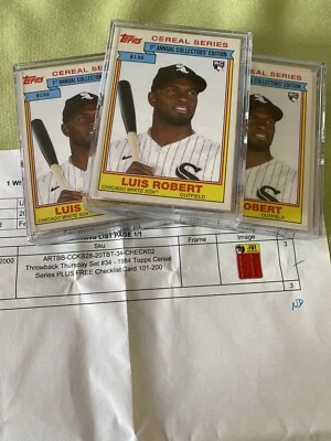 Throwback Thursday Set #34 1984 Topps Cereal+CL 101-200~#199-#205 Luis Robert RC - Image 1 of 4