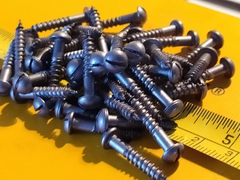 6x3/4" OLD ORIGINAL WOOD SCREWS SLOTTED ANTIQUE SCREWS  ROUND HEAD RESTORATION Cover