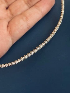 Collar de diamantes tenis 9 quilates en oro amarillo 0,65 quilates chocker graduado 10 g pesado - Imagen 1 de 13