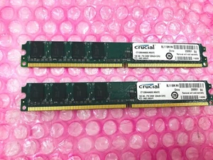 LOT OF 2 Crucial 1GB Non-ECC PC2-6400 800MHz DDR2 RAM CT12864AA800.M8VFE  2GB - Picture 1 of 3