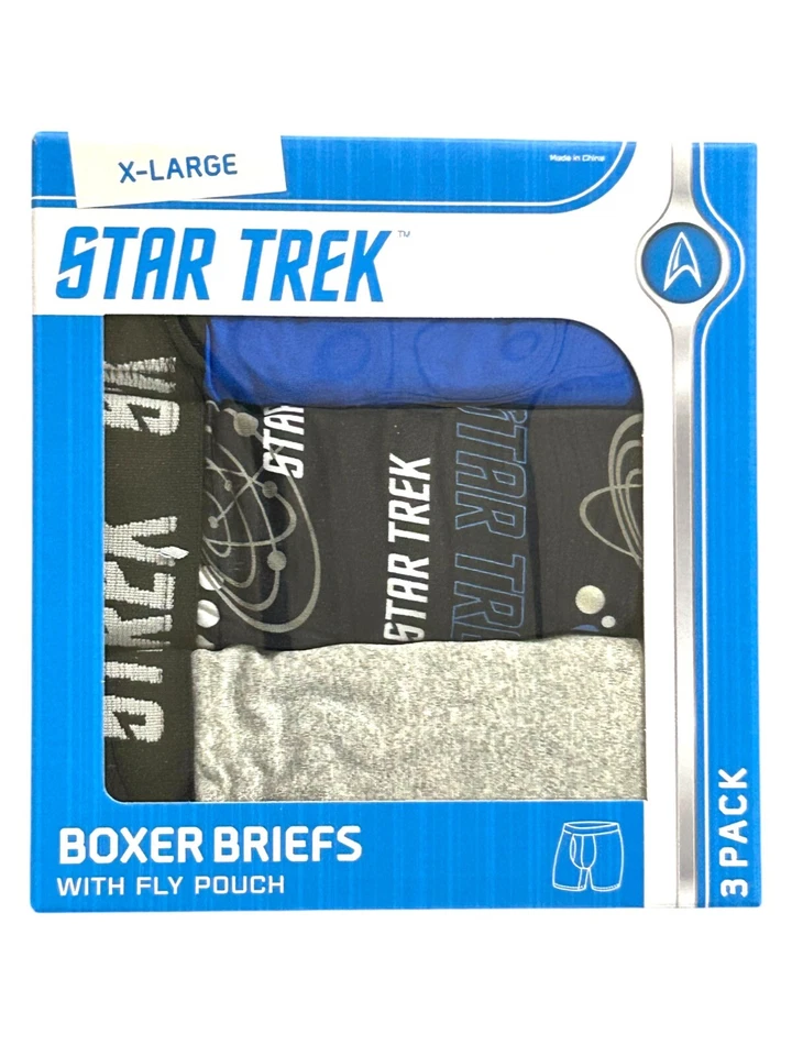 Paquete de 3 calzoncillos boxer cómodos Star Trek para hombre - talla X-grande Foto 1 de 1
