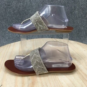 Sandalias Steve Madden para mujer 9 B Roxanna tanga planas cuero blanco punta redonda abierta - Imagen 1 de 12