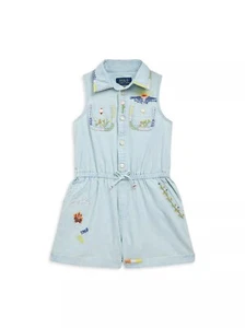 Polo Ralph Lauren Girl's Chambray Embroidered Sleeveless Romper 6X NWT $98.50 - Picture 1 of 2