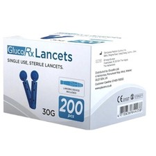 2 Pack GlucoRx Of 200 Lancets (total 400) Includes Lancing Device