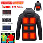9 obszarów Podgrzewana kurtka Elektryczne kurtki grzewcze Płaszcz termiczny zasilany przez USB 2023