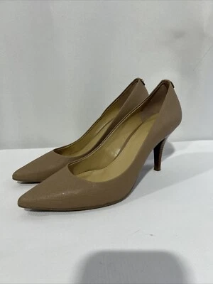 Zapatos de tacón Michael Michael Kors para mujer 9M puntiagudos cuero marrón tostado sin cordones Foto 1 de 4