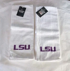 2 LSU Tigers Cotton Kitchen Towels Louisiana State University NCAA - Picture 1 of 3