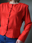 Blazer rouge années 80 monté avec épaules et plis surdimensionnés ~S/M