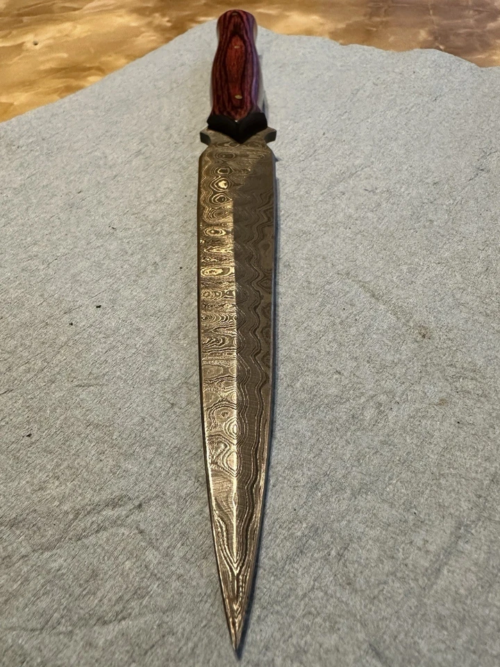 Very Beautifully Made Custom Damascus Steel Boot Knife Sharp - Image 1 of 4