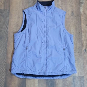 Vintage L.L. Bean Fleece Lined Shell Vest Gilet Windbreaker Jacket Women L Lilac - Picture 1 of 8