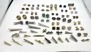 Vintage Lot Manschettenknöpfe Krawattennadeln Strass Swank Hickok seltene Statement Stücke - Bild 1 von 24