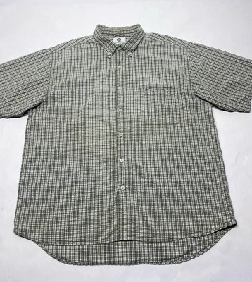 VTG Arizona Green Seersucker Distressed Button Shirt Sz XL Holes Grunge 90s Y2K - Image 1 of 4
