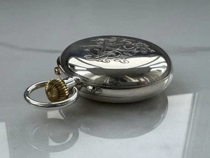 Double chronograph in 935 silver. Year of issue 1915. Gold loops. - Picture 1 of 21