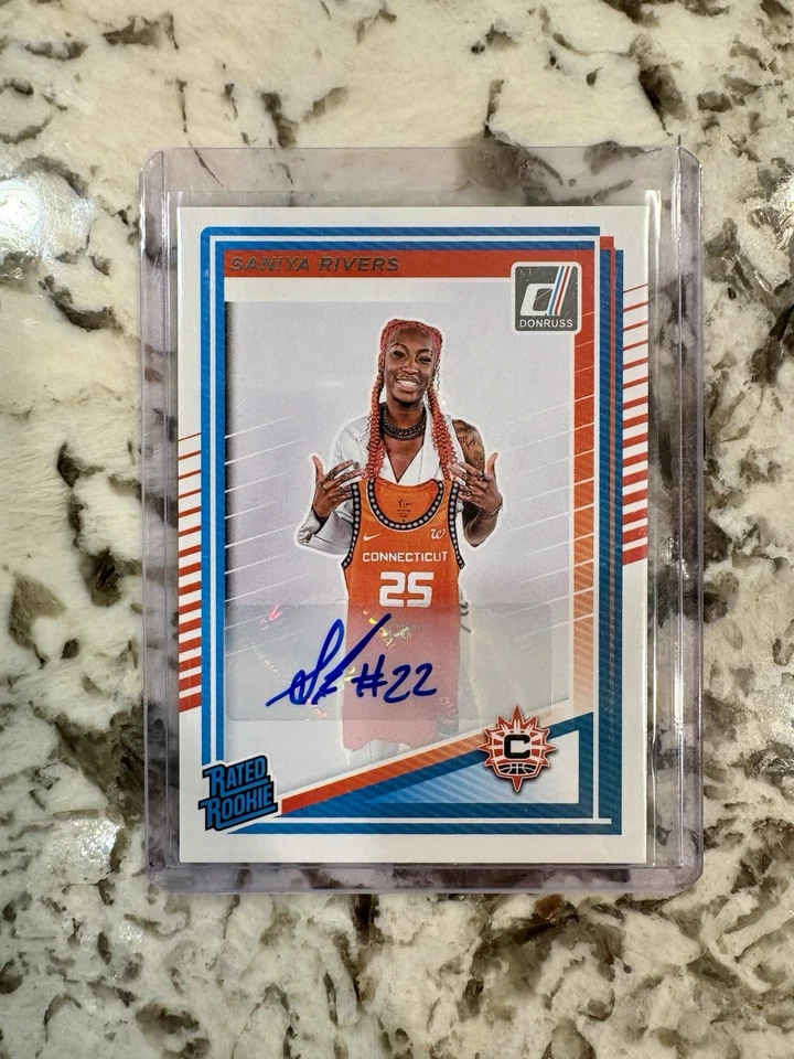 2025 Donruss WNBA Saniya Rivers Rated Rookie Auto #92 - Connecticut Suns - Imagem 1 de 2