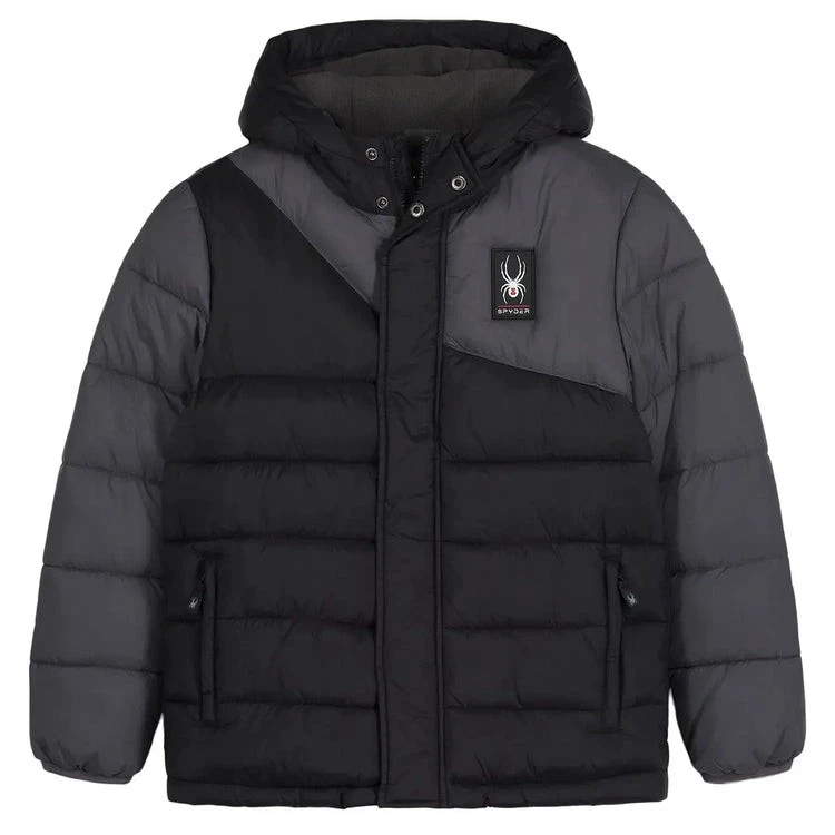 Spyder Boy's Circuit Puffer Jacket Size M (10/12 Boys) Black/Dark Gray