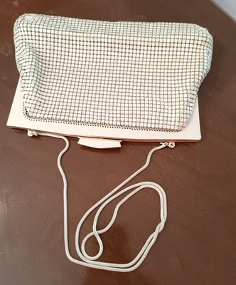 Vintage Cream Mesh Purse With Coil Shoulder Strap - Image 1 of 4