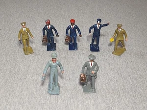 Lincoln Logs "The Railroaders" Metal Figures - Set of 7 ~ TS - Foto 1 di 3