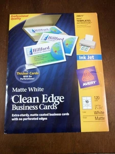 Avery Ink Jet Clean Edge White Business Matte Cards 28877 120 Cards Sealed (KL) - Picture 1 of 3