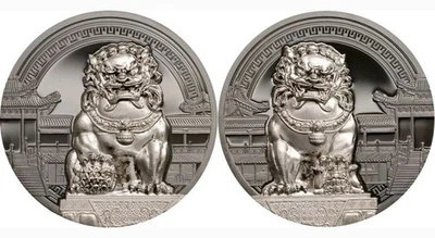 2017 Palau 2x 2 oz Silver $10 Chinese Guardian Lions Proof Set - Image 1 of 4