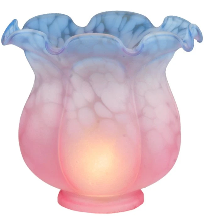 Meyda Tiffany 10244 Melon Flower 3.75" Tall Lamp Shade - Blue - Image 1 of 1