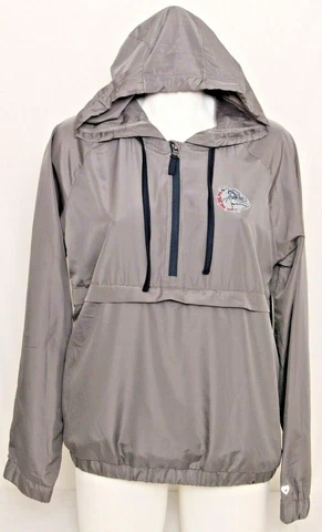 NEW Gonzaga Bulldogs Packable Gray Hooded 1/2 Zip Pullover Jacket Women's M Cover