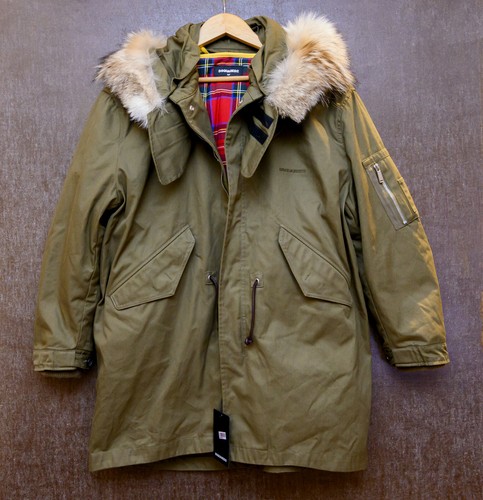 Giacca parka DSQUARED2 2in1 cotone taglia 16Y imbottita pelliccia di coyote orlo con cappuccio