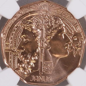 AUSTRIA. 2021, 5 Euro - NGC MS69 - Top Pop 🥇 Janus, Roman Mythology, Full Red - Picture 1 of 6