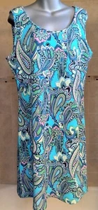 Ronnie Nicole Dress Blues Paisley Retro Sheath Size XL /NWOT - Picture 1 of 7
