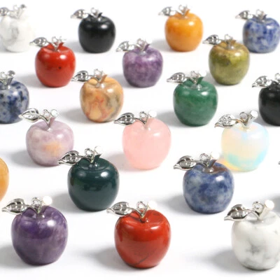 Natur Edelstein Anhänger in Apfelform Kristall Quarz Apfel Heilende Steinschmuck - Bild 1 von 4