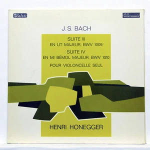 HENRI HONEGGER - JS BACH suites for cello solo nos.3 & 4 - VALOIS MB875 LP EX+ - Picture 1 of 3