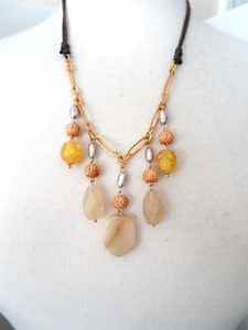 COLLAR BABERO CUENTAS PIEDRA J.JILL AJUSTE DESLIZABLE - Imagen 1 de 2