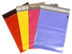 100 10x13 Red Purple Yellow Pink Shipping Mailers Plastic Envelopes 2.5 mil - Picture 1 of 1