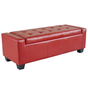 50" Tufted Ottoman Bench with Storage for Bedroom Entryway End of Bed Foot Stool - Picture 1 of 18