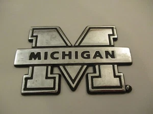 Vintage University of Michigan U of M Metal Decal Logo Emblem Stick On 3.75" - Picture 1 of 2